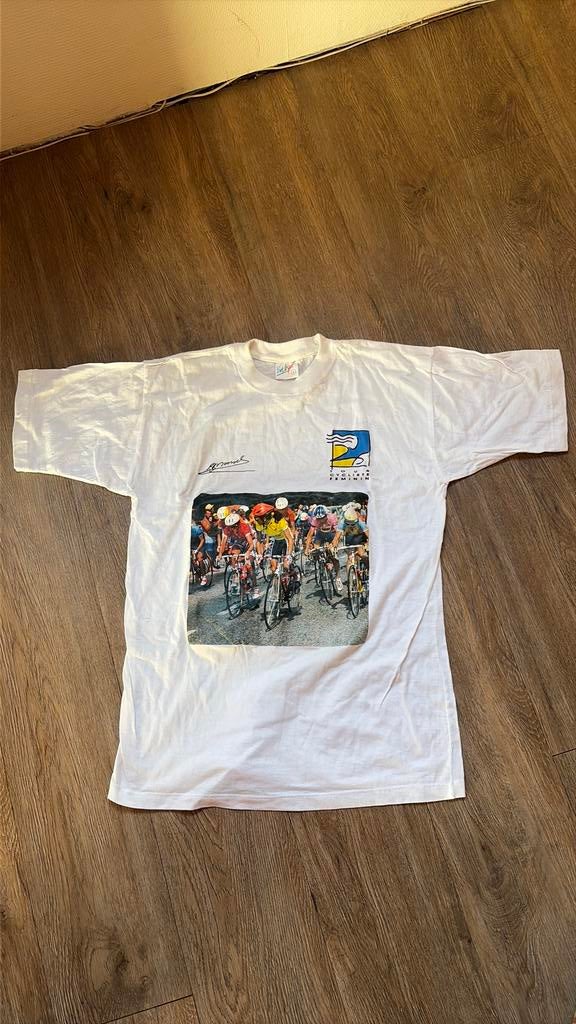 Vintage t-shirt met foto vrouwenwielerploeg Tour Féminin, Ophalen of Verzenden, Zo goed als nieuw, Wit