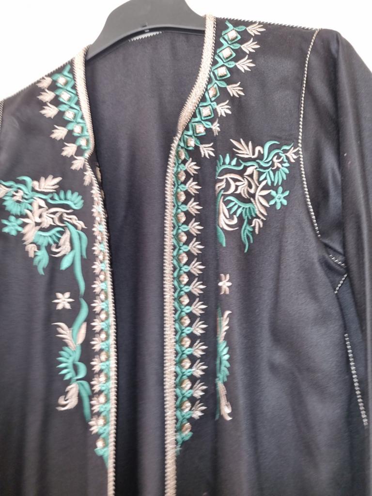 Zwarte jabador  met Groene en Gouden Borduurdetails, Overige typen, Zwart, Maat 42/44 (L), Nieuw