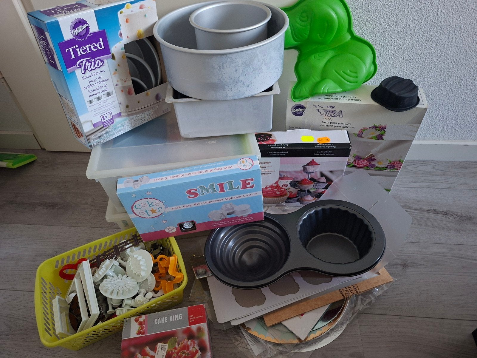complete set om taarten te bakken 1/3 (zie alle fotos), Ophalen, Gebruikt, Zilver, Overige thema's