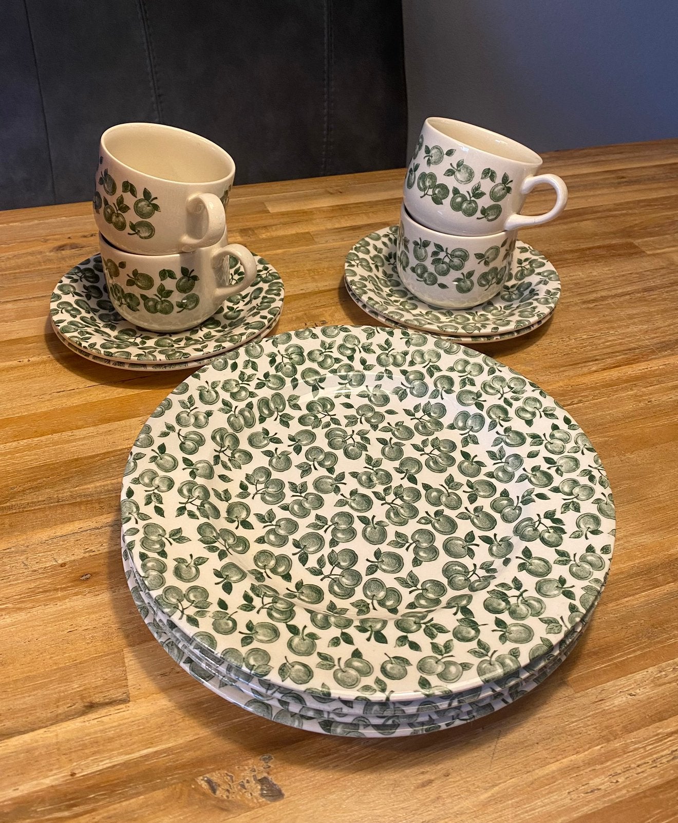 Vintage English Ironstone Tableware Green Apples Orchard, Ophalen of Verzenden