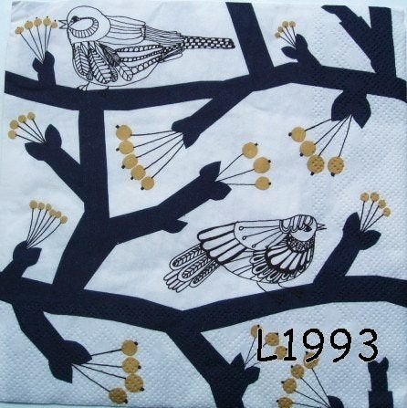 Servetten decoupage/bullet journal - vogels Marimekko L1993, Verzenden, Nieuw