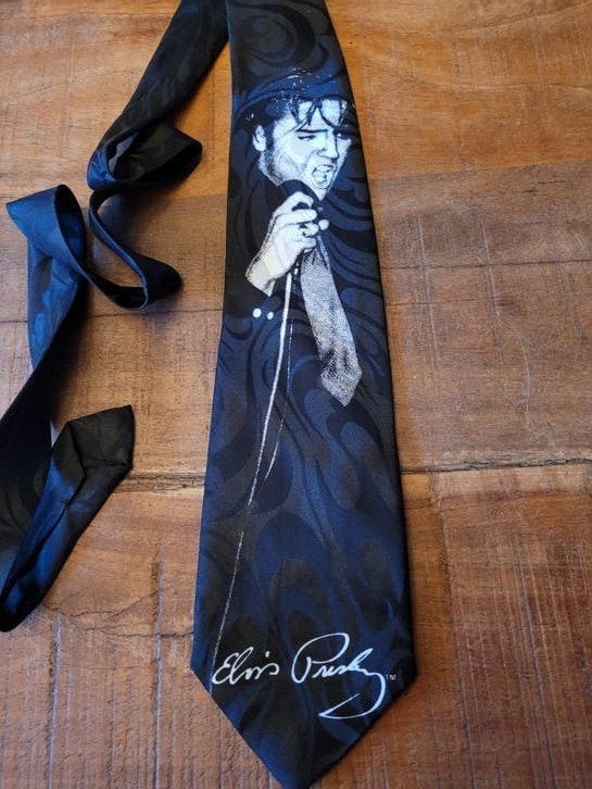 Nieuwe Elvis Presley stropdas - Zwart met patroon, Elvis Presley, Zwart, Ophalen of Verzenden, Zo goed als nieuw