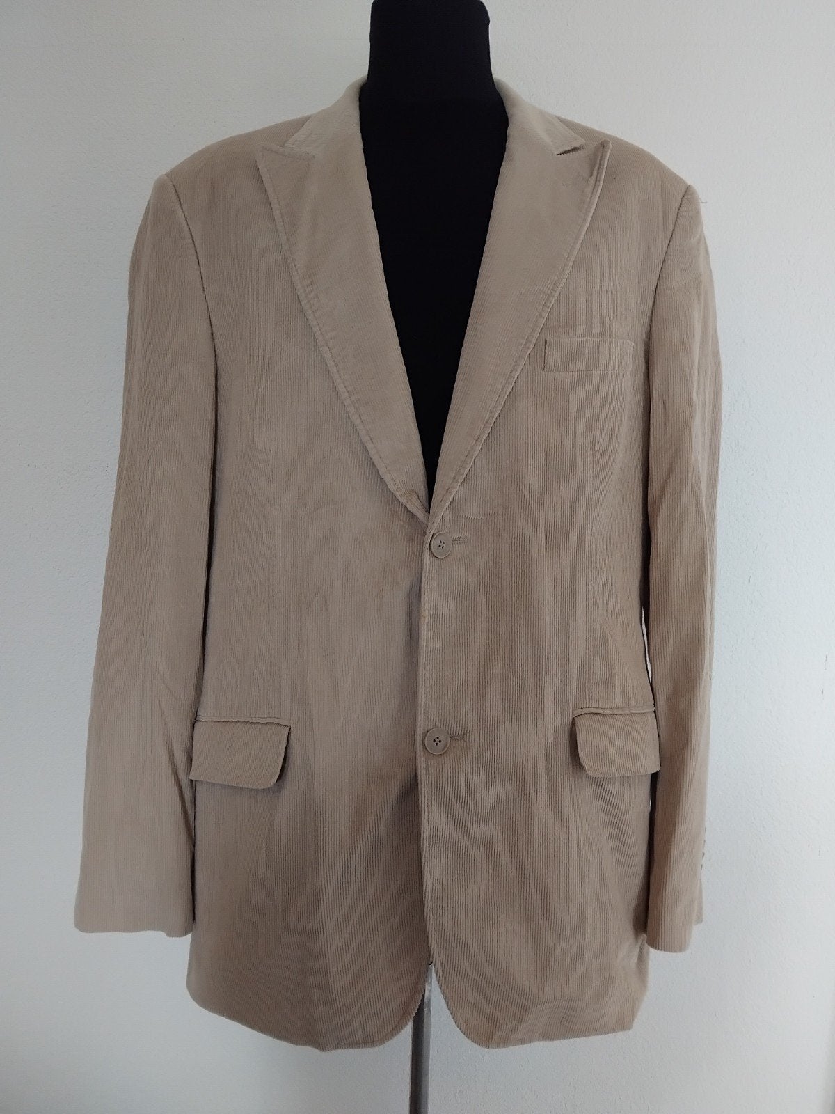 LIV Collection Beige Ribfluwelen Colbert Maat 56, Beige, Maat 56/58 (XL), Ophalen of Verzenden, Zo goed als nieuw