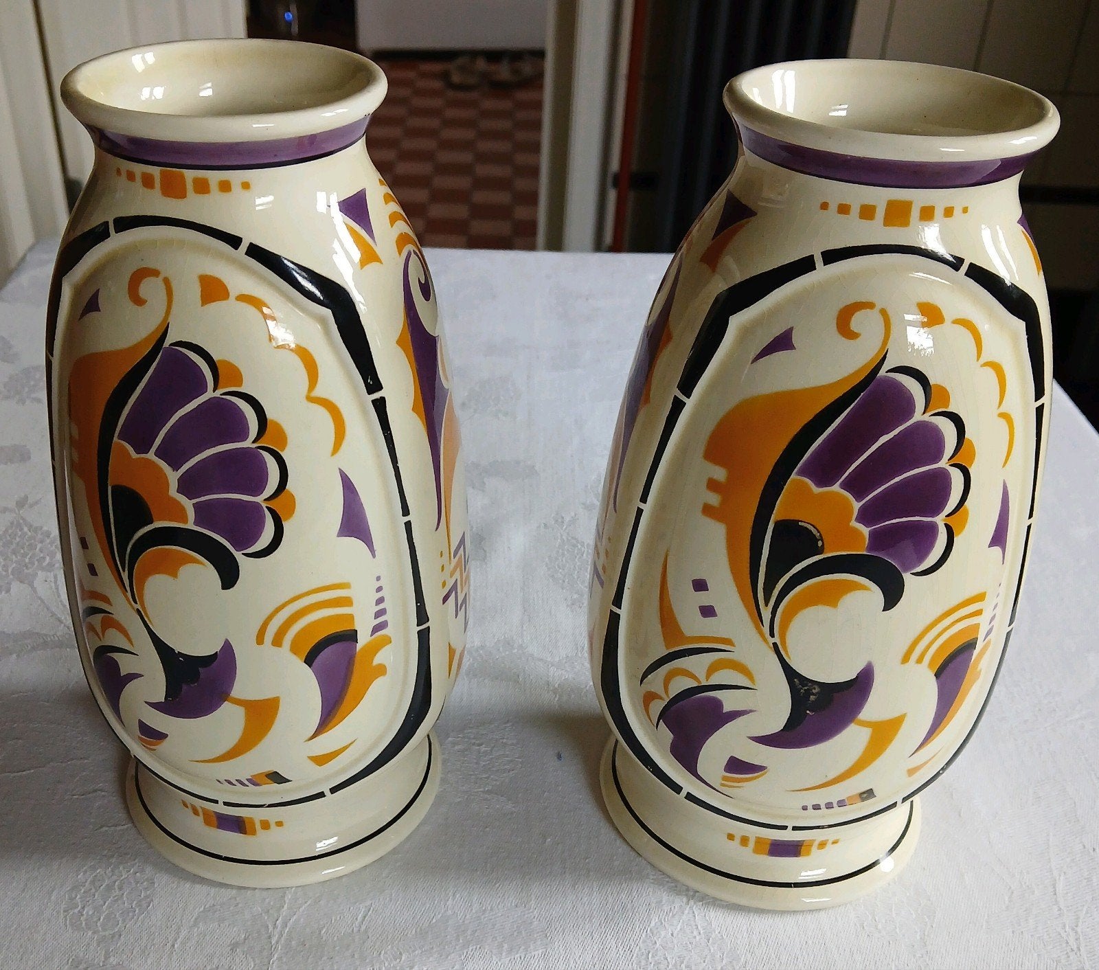 Art deco vazen, kaststel, Societe Ceramique, Antiek en Kunst, Ophalen of Verzenden