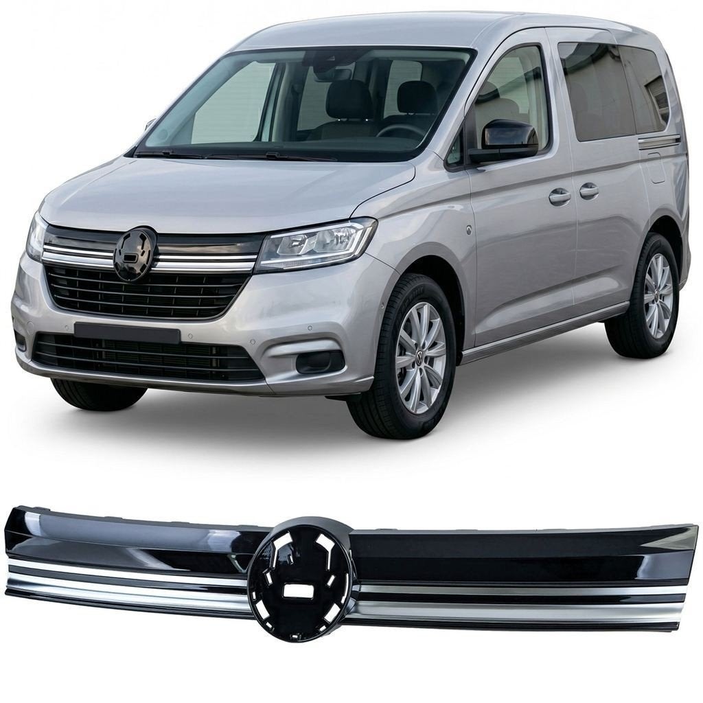 Grill Geschikt voor VW Caddy 5 Zwart Glans Chromen Lijsten, Verzenden, Automotive Parts, A.parts@hotmail.nl, Trasmolenlaan 12 3447 GZ Woerden