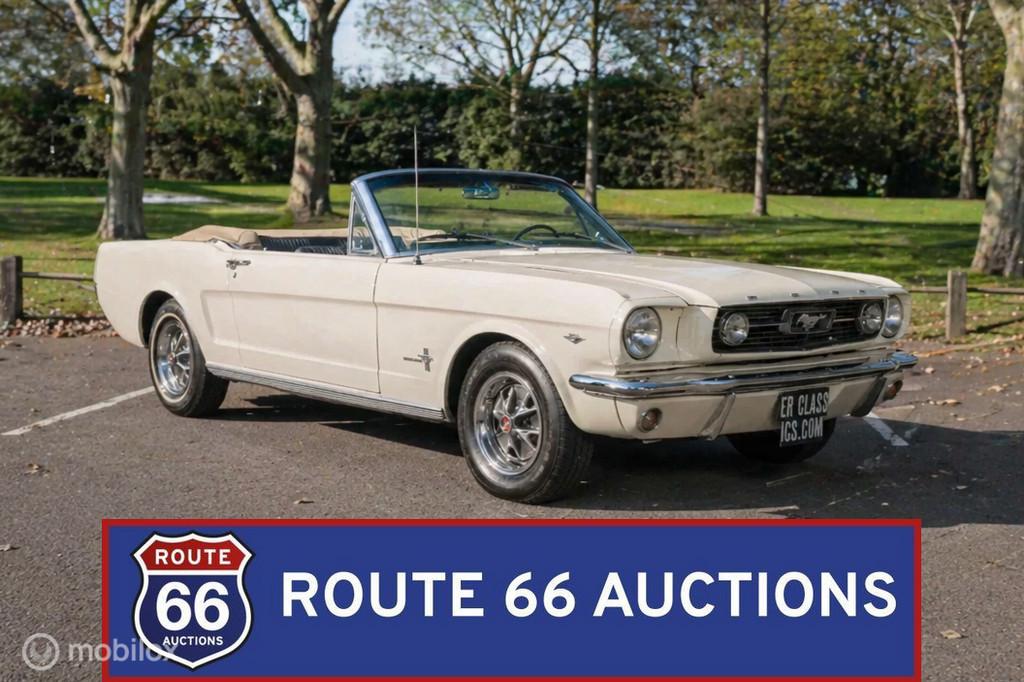 Ford Mustang Cabriolet | 1966 | Route 66 Auctions, Auto's, Oldtimers, Bedrijf, Te koop, Ford, Benzine, Overige carrosserieën, Handgeschakeld