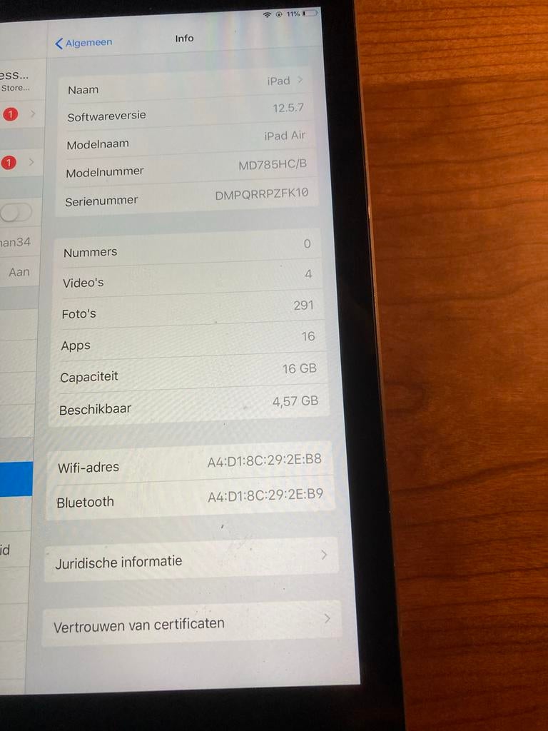 Apple iPad Air 16GB Wi-Fi - gebruikt, Computers en Software, Apple iPads, 9 inch, Gebruikt, Zwart, Apple iPad Air