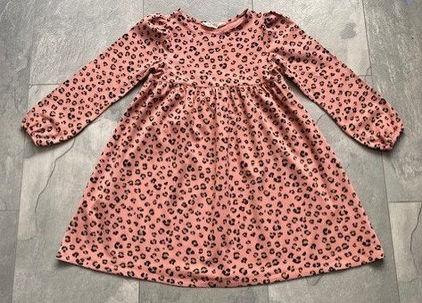Katoenen jurk met dierenprint, maat 128 van H&M (qwe), Meisje, H&M, Ophalen of Verzenden, Zo goed als nieuw