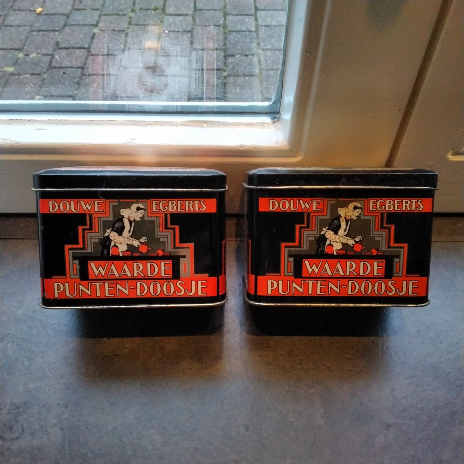 2x Douwe Egberts Waarde Punten Doosje Blikken, Verzamelen, Blikken, Ophalen of Verzenden, Gebruikt, Overige, Douwe Egberts