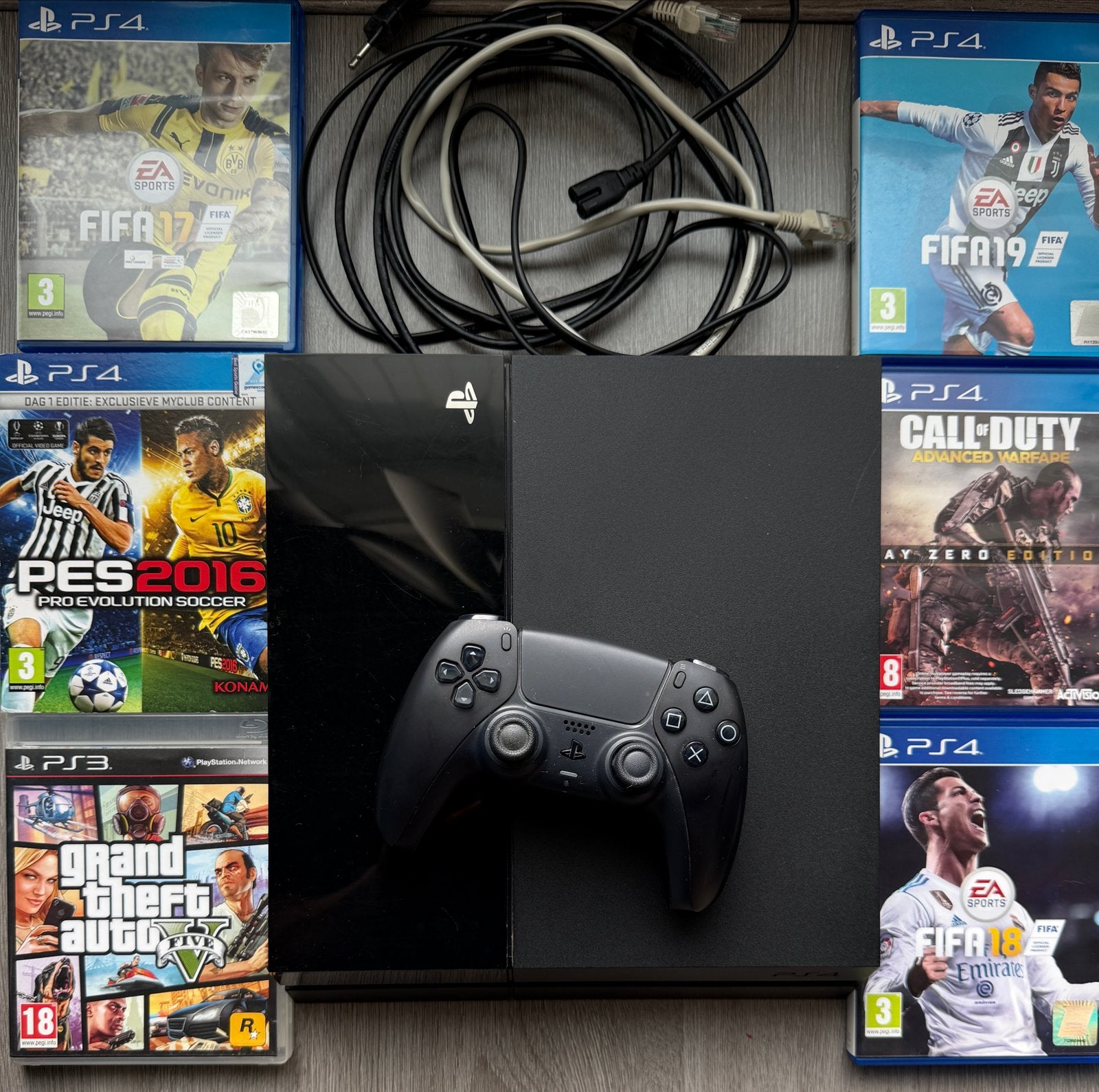 PlayStation 4 met controller en diverse games, Spelcomputers en Games, Ophalen of Verzenden, Met 1 controller, Original, 500 GB
