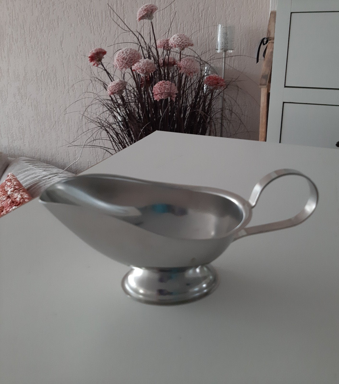 Roestvrijstalen Jus of Sauskom - Elegant en Praktisch, Overige typen, Zilver, Ophalen of Verzenden, Zo goed als nieuw
