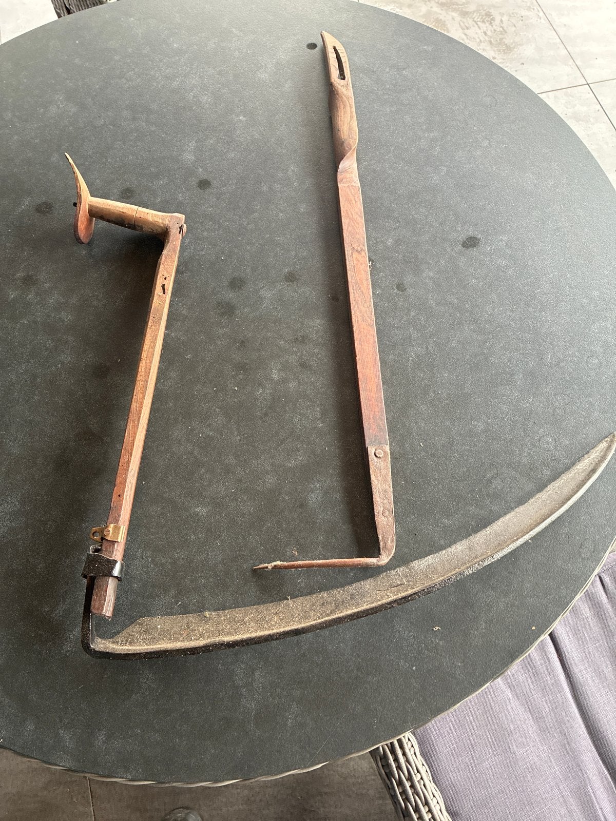 Antieke zicht met houten handvat en welhaak, Antiek en Kunst, Ophalen