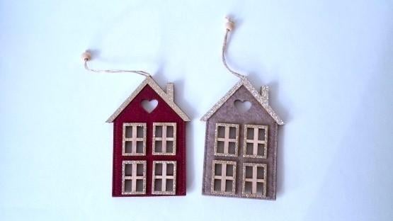 Hanger huis vilt rood/goud p/st., Ophalen of Verzenden, Nieuw
