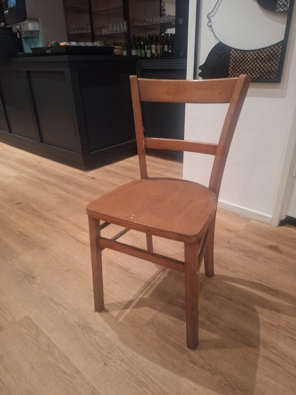4 Vintage houten stoelen, Antiek en Kunst, Ophalen