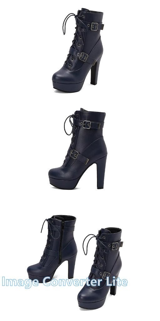 S63 kinky blauwe laarsjes, grote maten, Ophalen of Verzenden, Nieuw, Blauw, Lage of Enkellaarzen