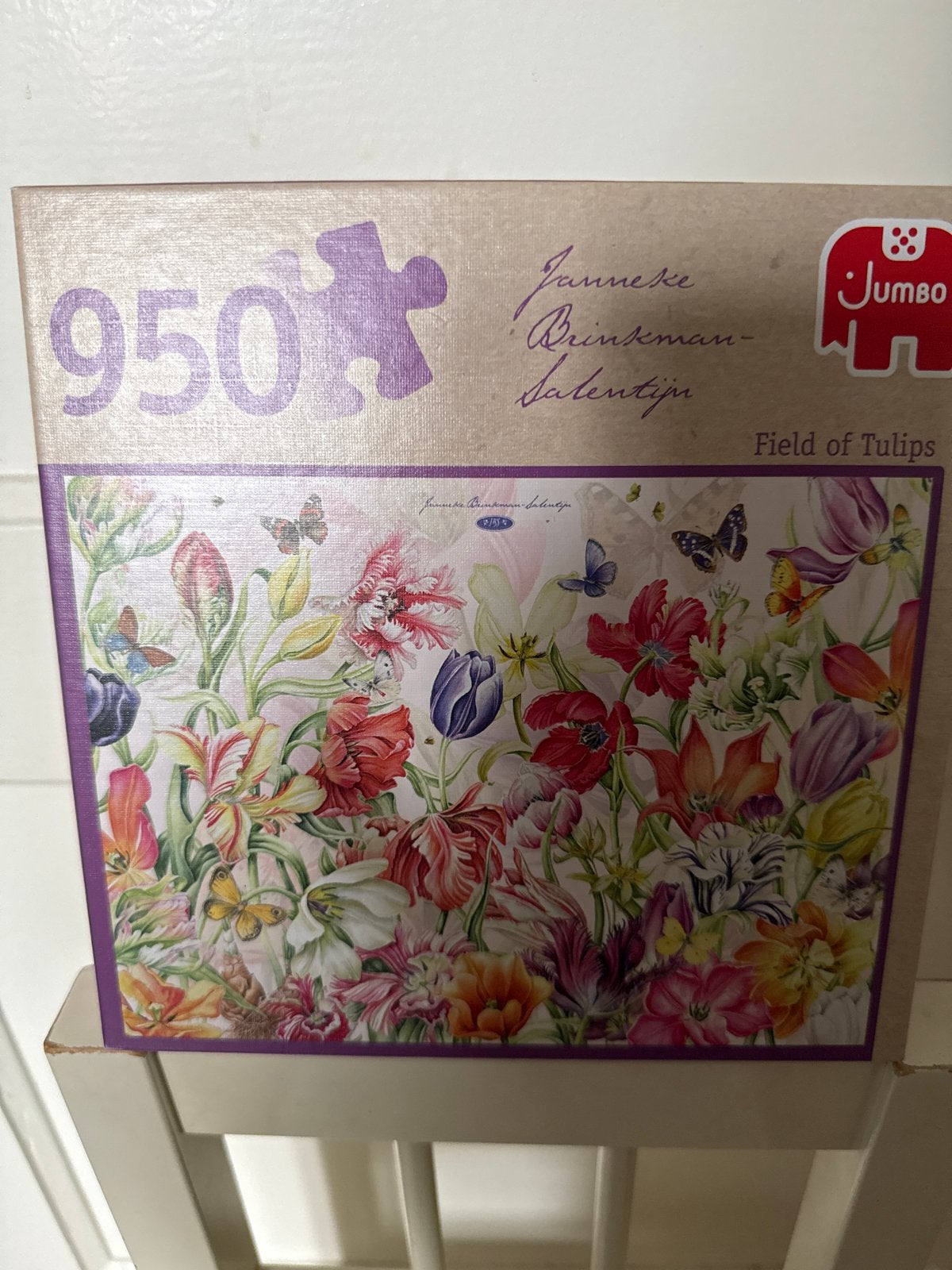 Jumbo Janneke Brinkman-Salentijn puzzel - Field of Tulips, Ophalen of Verzenden, 500 t/m 1500 stukjes, Zo goed als nieuw, Legpuzzel