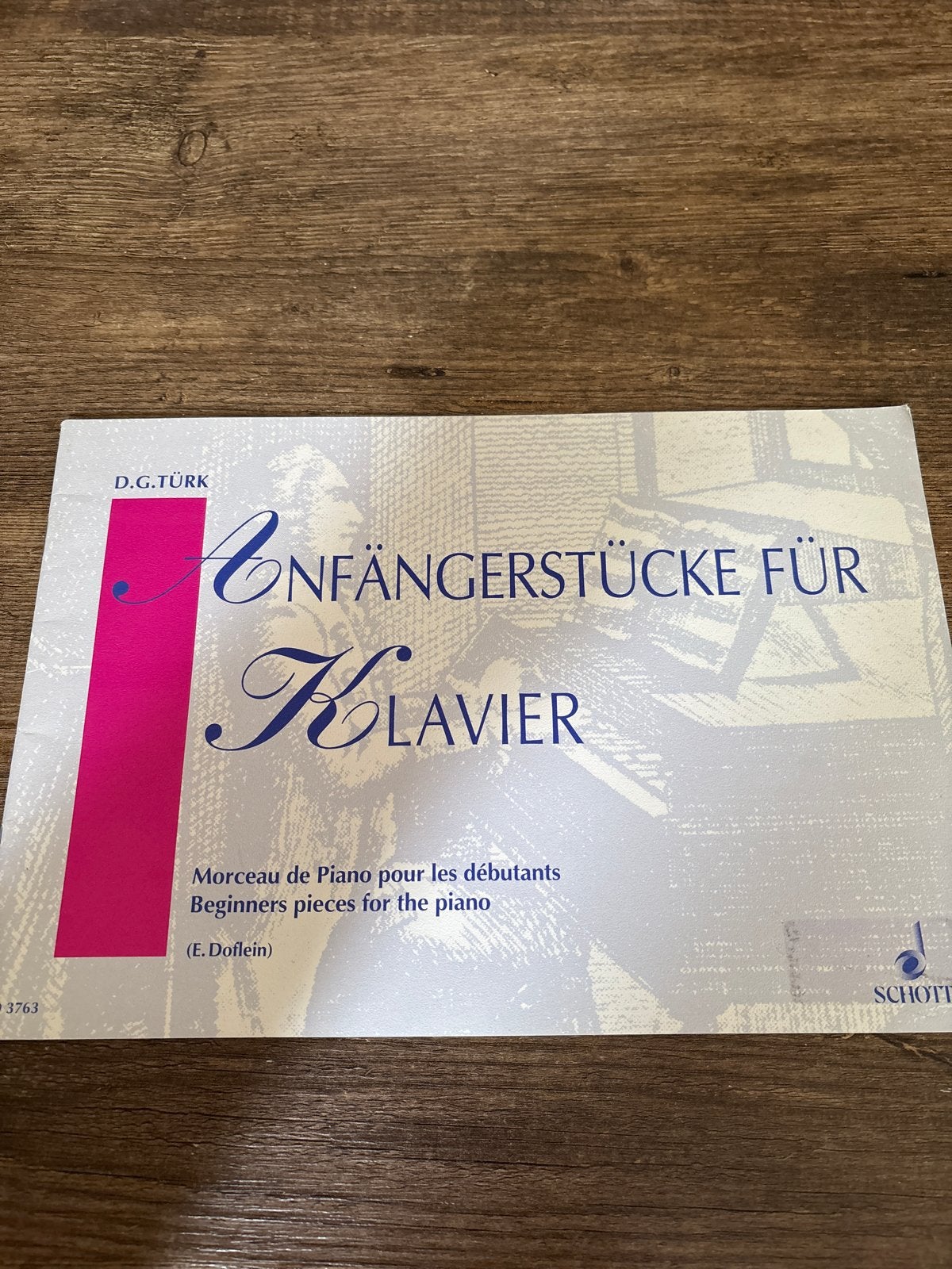 D.G. Türk - Anfängerstücke für Klavier (Beginners pieces), Gebruikt, Klassiek, Les of Cursus, Ophalen of Verzenden
