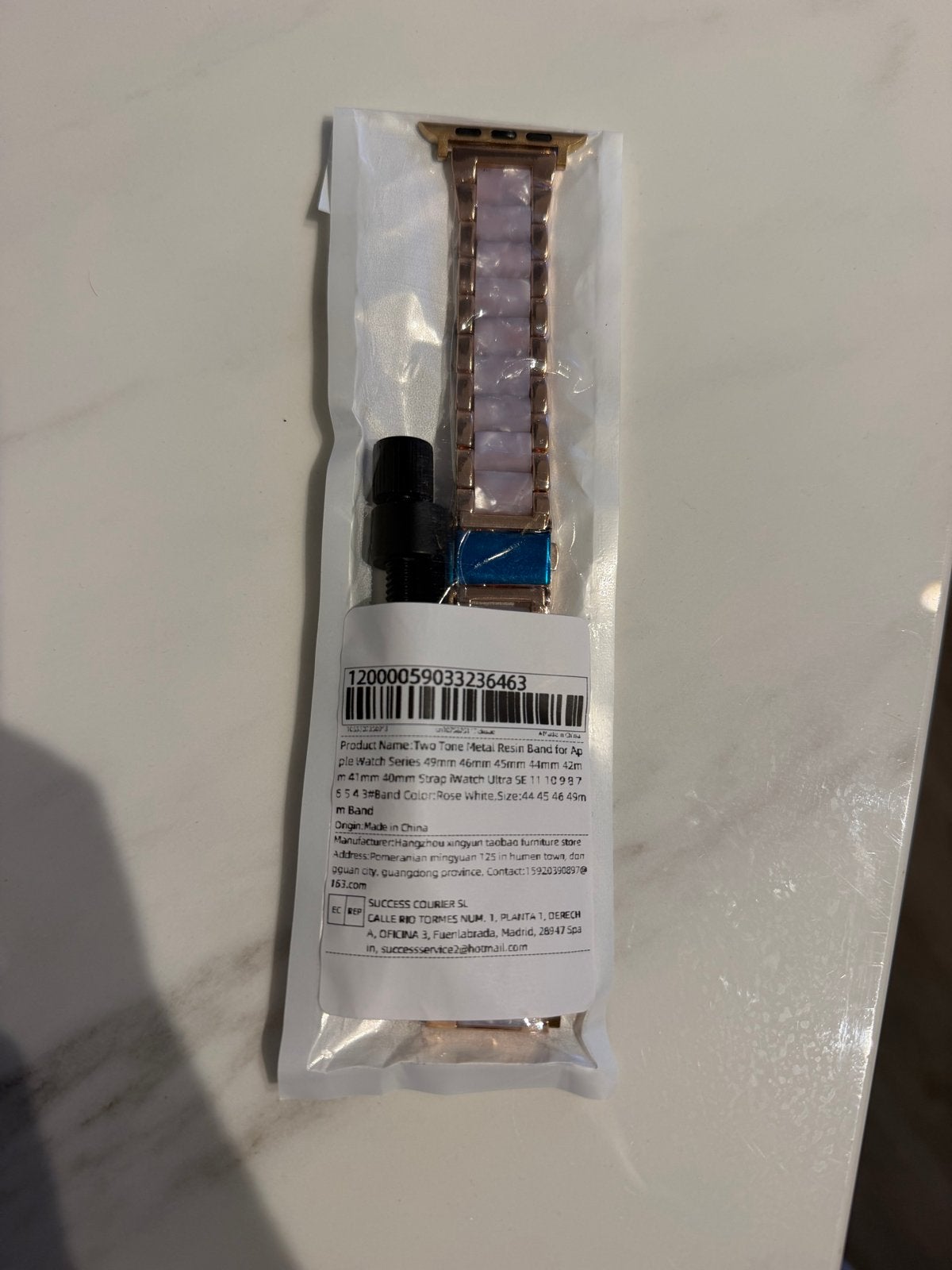 Tweekleurig metalen en hars Apple Watch bandje, Ophalen of Verzenden, Nieuw, Roze, IOS