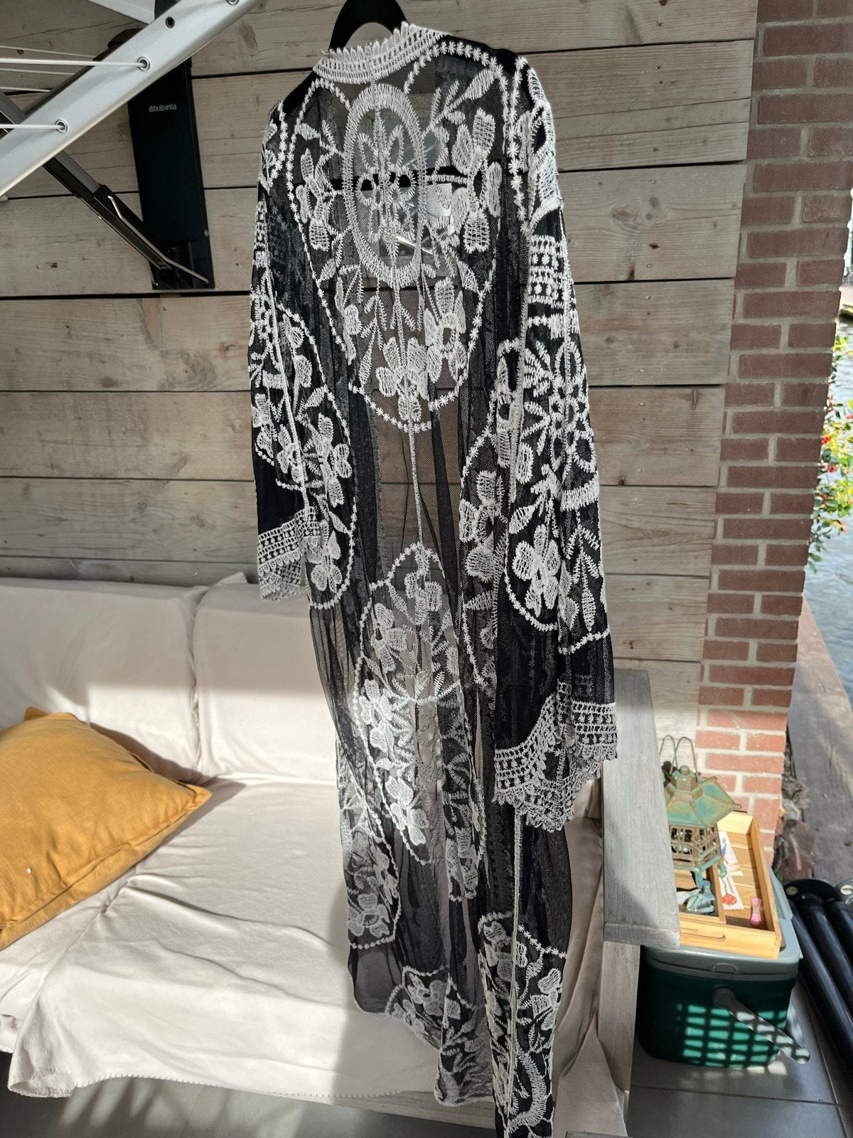 Zwart-wit Kanten Kimono - One Size, Verzenden, Zo goed als nieuw
