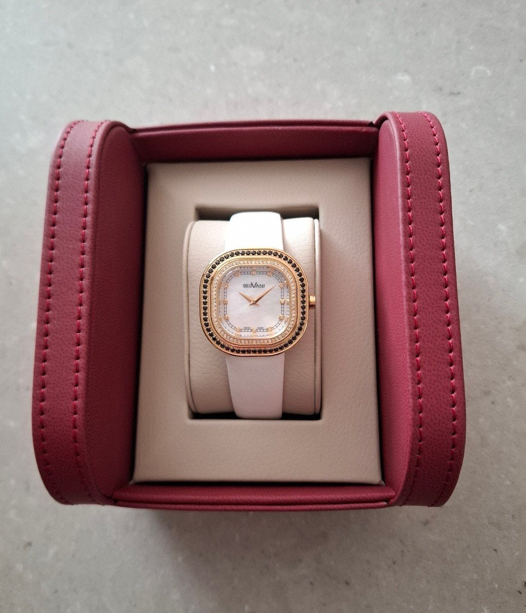 Horloge met diamant, Overige merken, Leer, Staal, Polshorloge