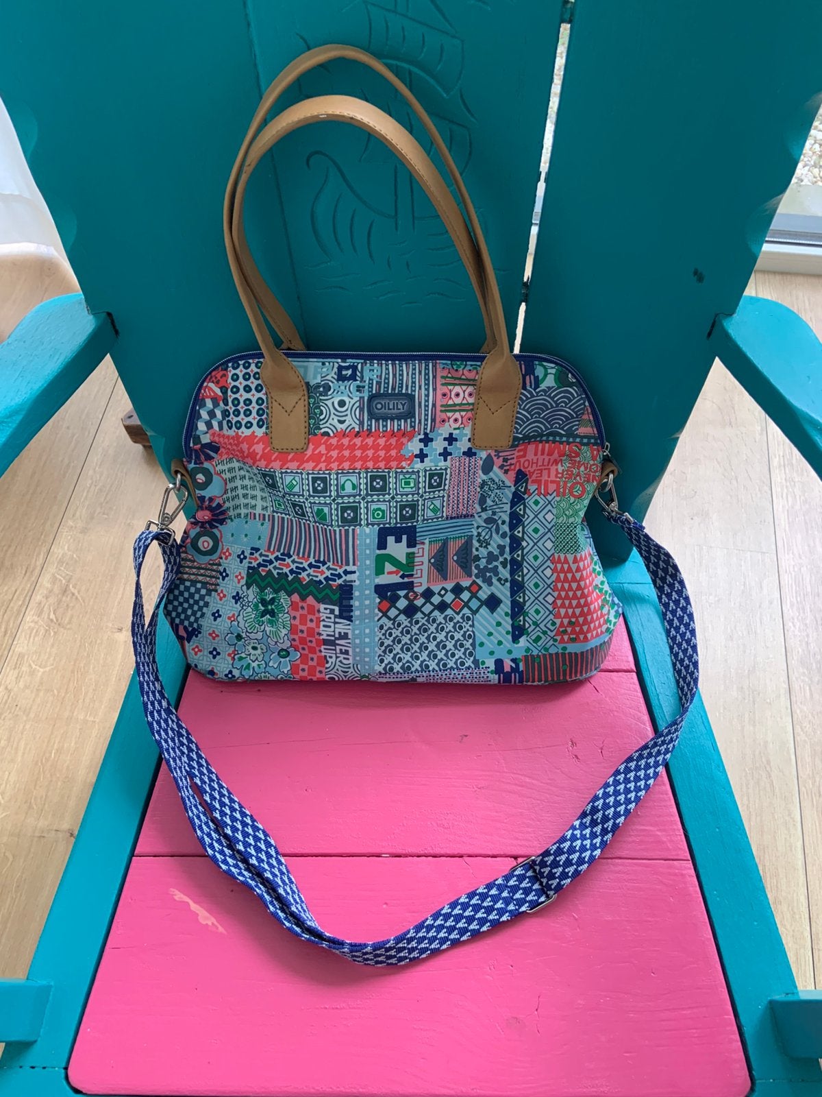Schoudertas handtas als nieuw oilily met vakken, Ophalen of Verzenden, Zo goed als nieuw, Oilily