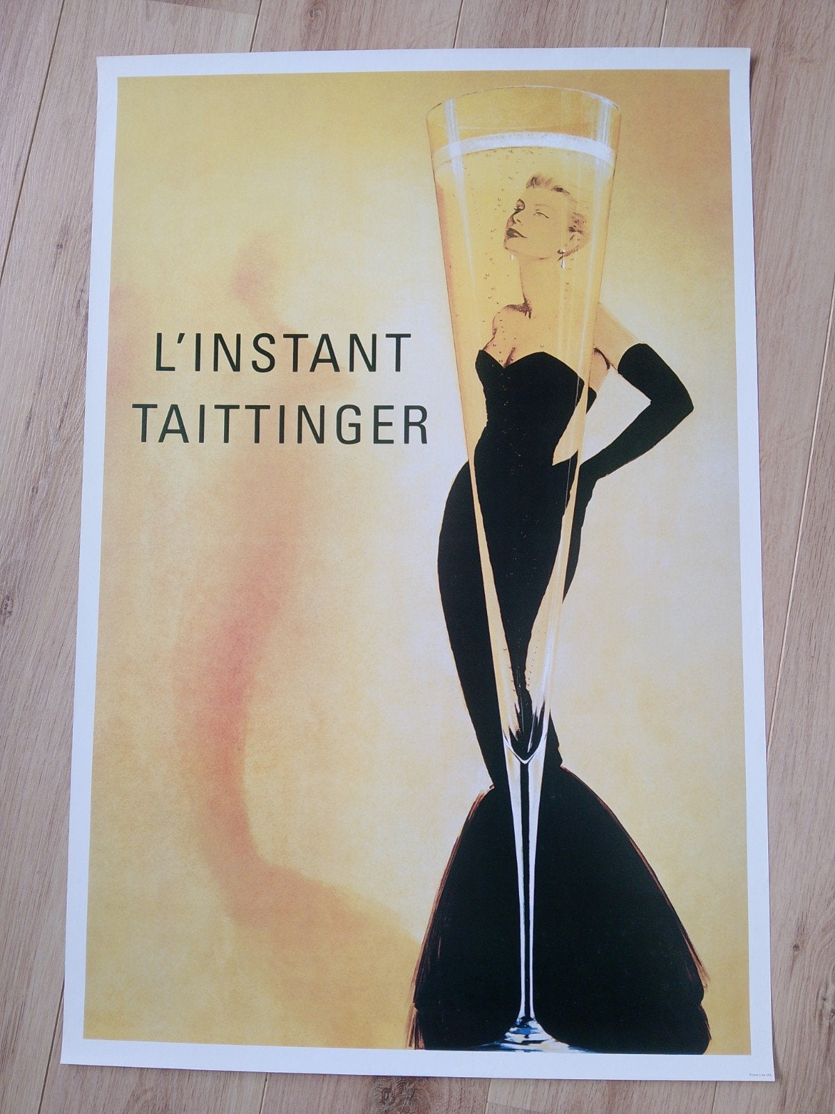 L'Instant Taittinger Champagne Reclame Poster, Ophalen of Verzenden, Zo goed als nieuw, Rechthoekig Staand, Reclame