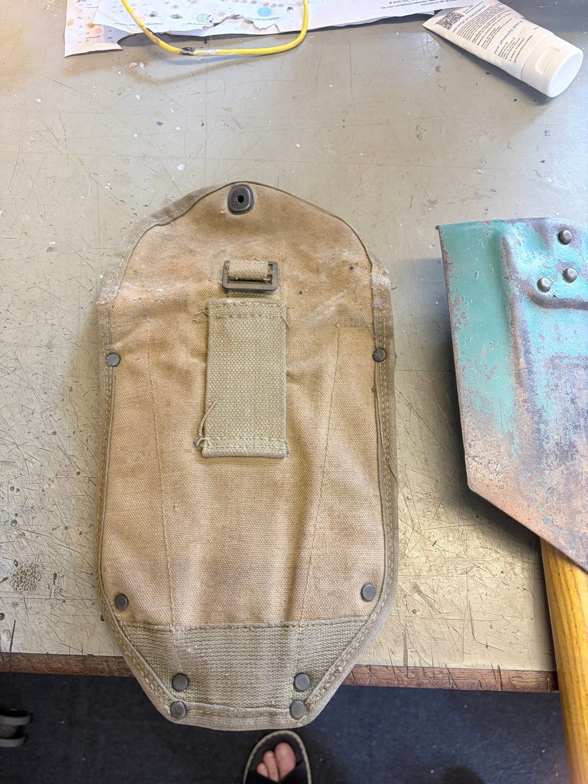 Vintage Pioniersschop met Hoes - Leger Schopje, Ophalen, Gebruikt, Overige typen, Overige merken