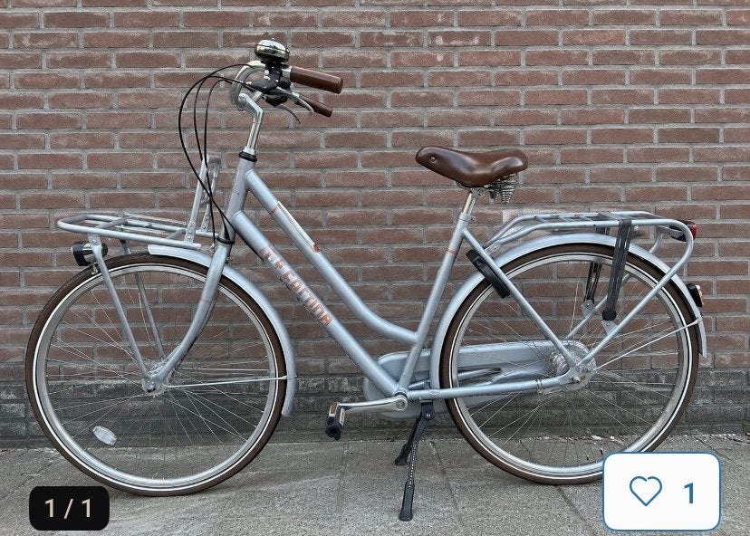 Damesfiets met voordrager - Lichtgrijs, Fietsen en Brommers, Velgrem, Versnellingen, Ophalen, Overige merken