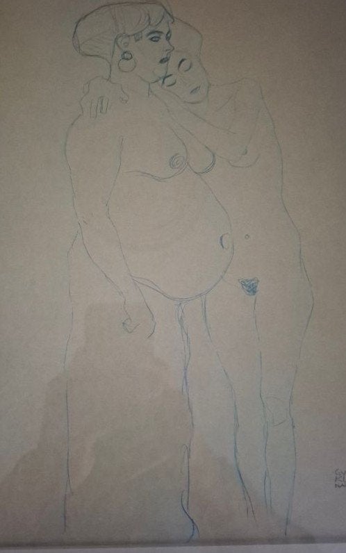 Gustav Klimt Heliogravure 20e eeuw ( Nachlass ), Antiek en Kunst, Portret of Personen, Expressionistisch, Ophalen of Verzenden