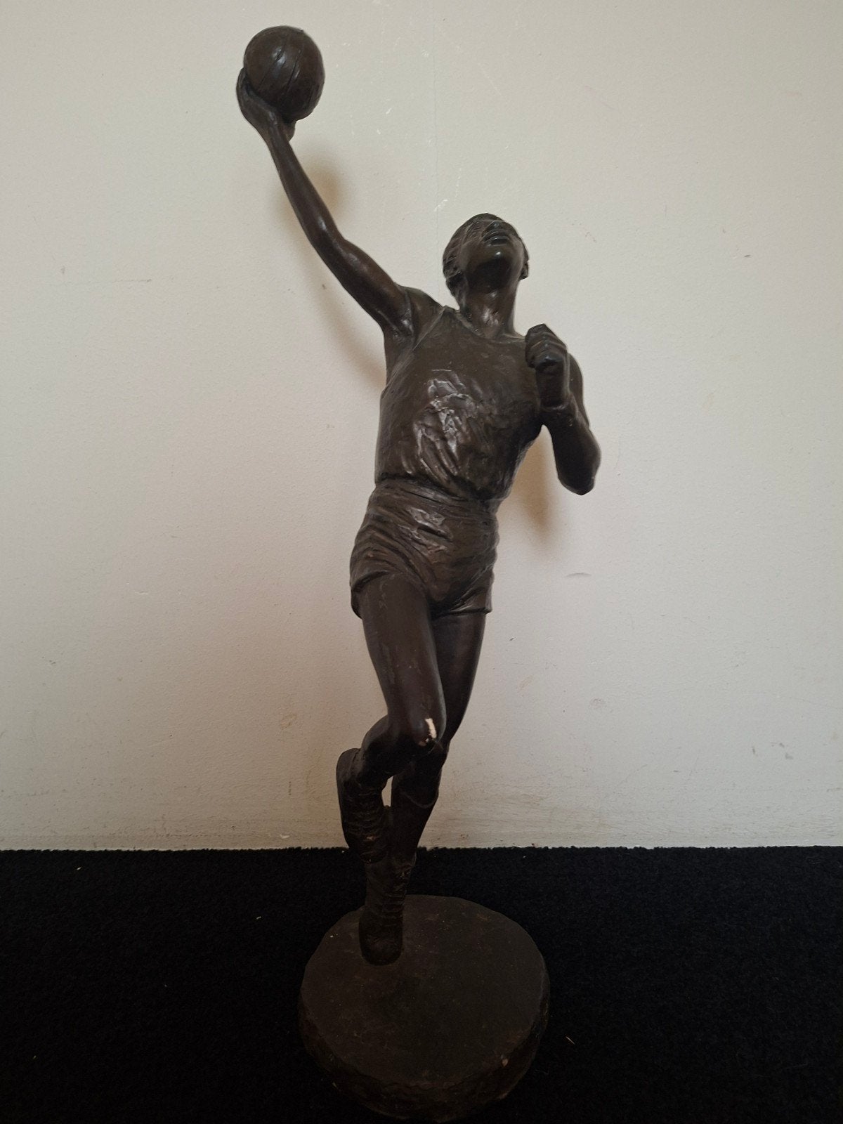 Sport beeld op sokkel,60x15 cm, ZIE OOK MIJN OV.ADVERTENTIES, Ophalen, Brons