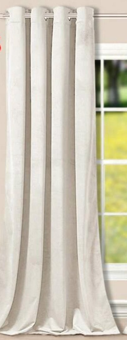 Lichtbeige gordijnen met ringen - 2 stuks, Ophalen of Verzenden, Zo goed als nieuw, Beige