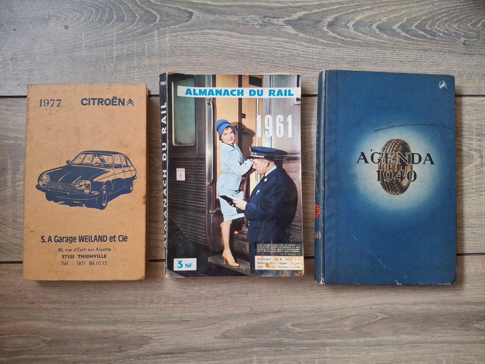 Vintage Almanach du Rail 1961 en Agenda 1940 en 1977, Antiek en Kunst, Ophalen of Verzenden