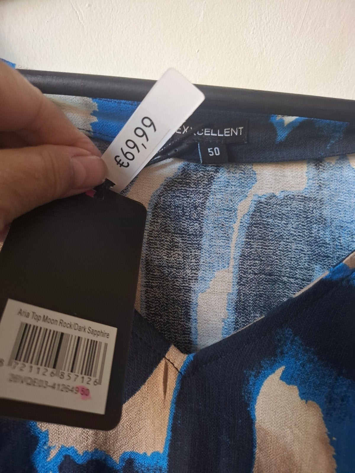 Exxcellent viscosemix blouse - Maat 50 - Nieuw met kaartje, Kleding | Dames, Blauw, Nieuw, Ophalen of Verzenden, Nvt