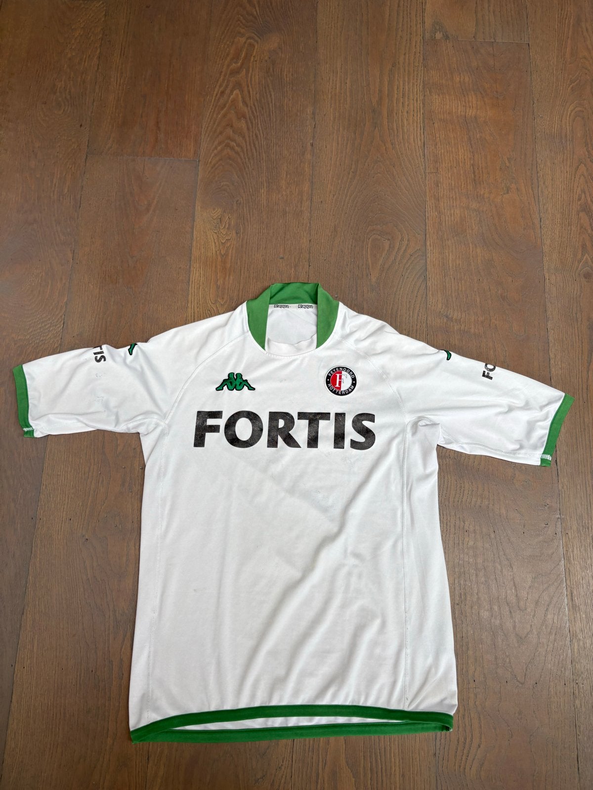 Feyenoord uit shirt - Maat XL - Sponsor wat uitgelopen, Wit, Maat 56/58 (XL), Ophalen of Verzenden, Voetbal