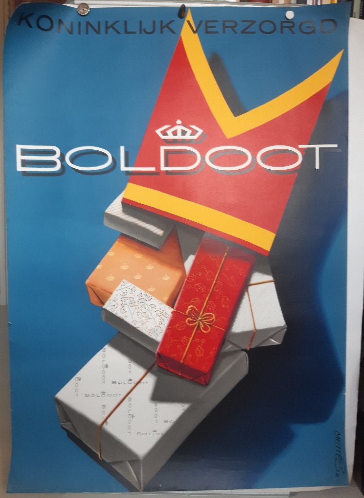 Originele poster Boldoot Zeepen Frans Mettes, Verzenden, A1 t/m A3, Film en Tv, Rechthoekig Staand