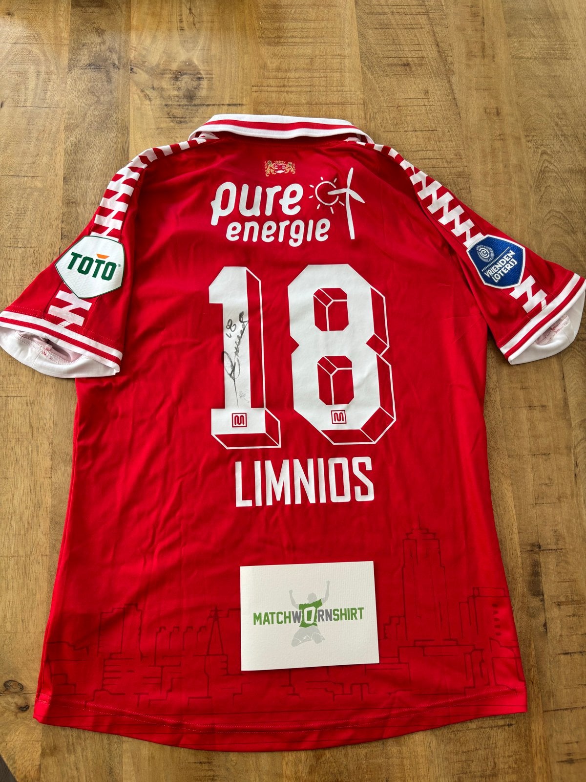 Matchworn shirt Limnios FC Twente met handtekening & COA, Ophalen of Verzenden, Zo goed als nieuw, F.C. Twente, Shirt