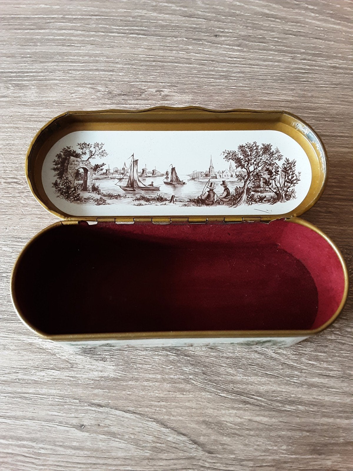 vintage Douwe Egberts/Pickwick theelepeldoosje, Verzamelen, Ophalen of Verzenden, Gebruikt, Koffie, Douwe Egberts