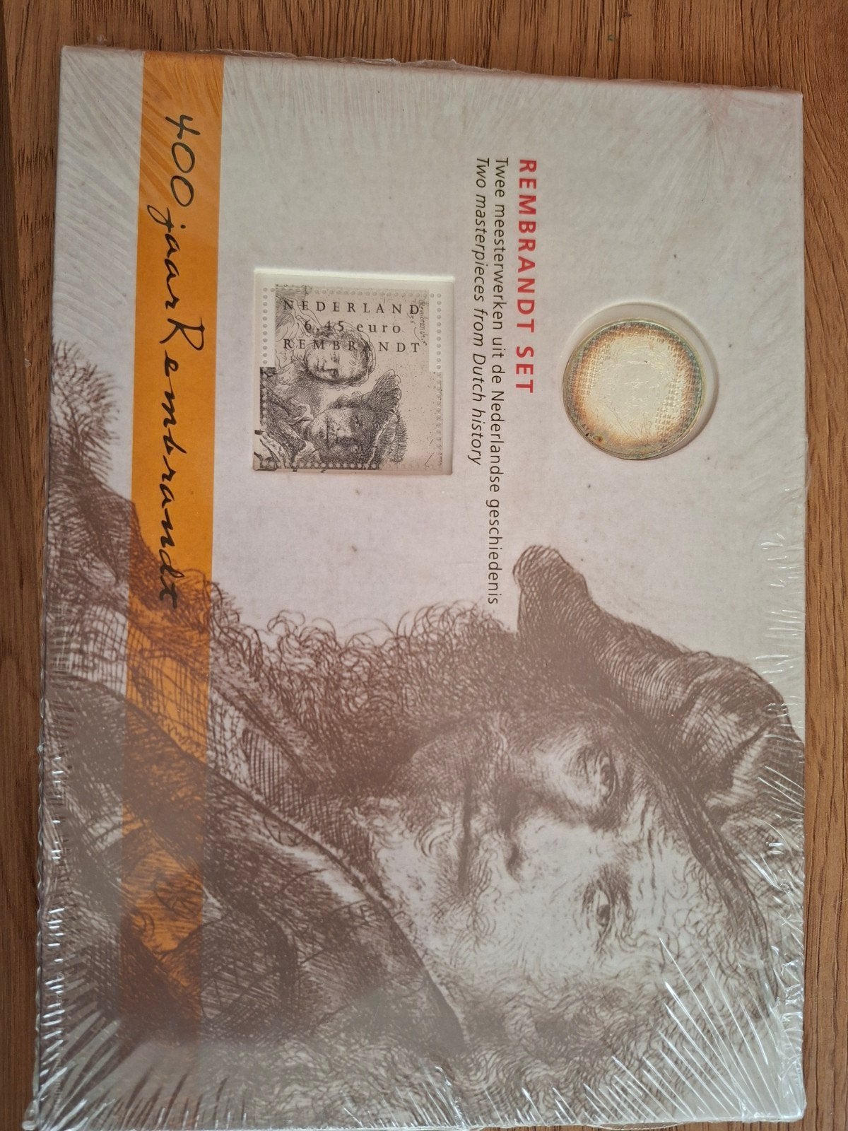 Rembrandt set 2006 – zilveren €5 munt + postzegel – originel, Ophalen of Verzenden, Nederland, Munten