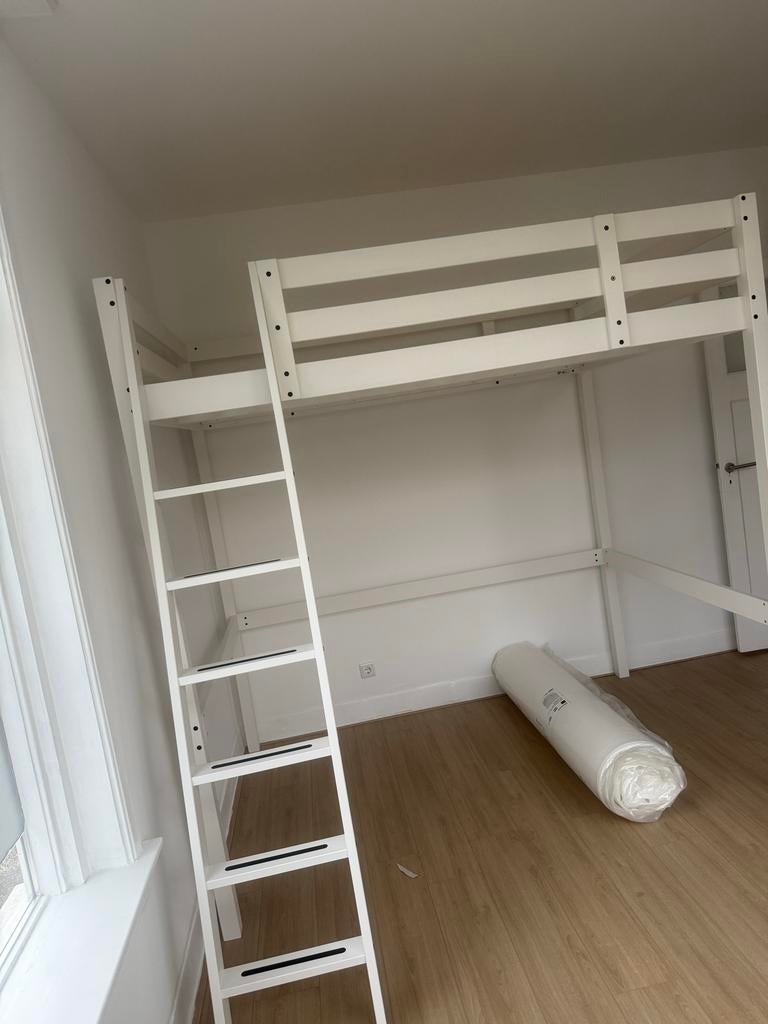 IKEA Stora Hoogslaper - Wit, Huis en Inrichting, Slaapkamer | Stapelbedden en Hoogslapers, Hoogslaper, 200 cm, 200 cm of hoger