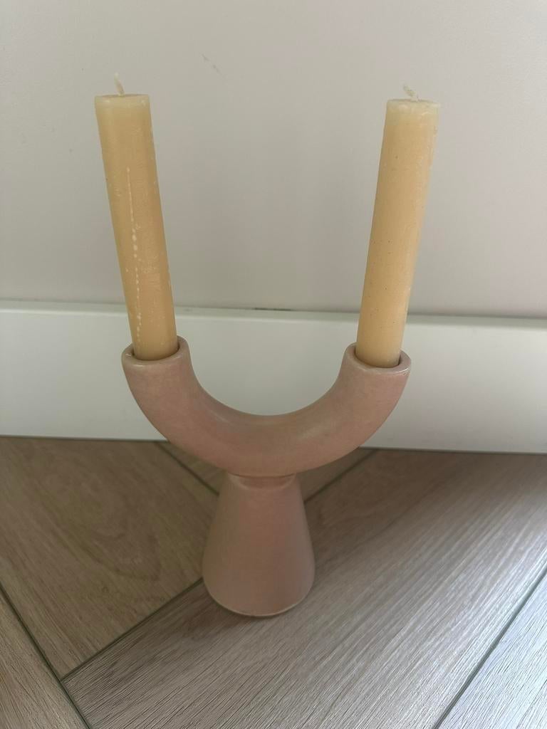 NIEUW! Kandelaar van Intratuin., Ophalen of Verzenden, Nieuw, Beige, Kandelaar