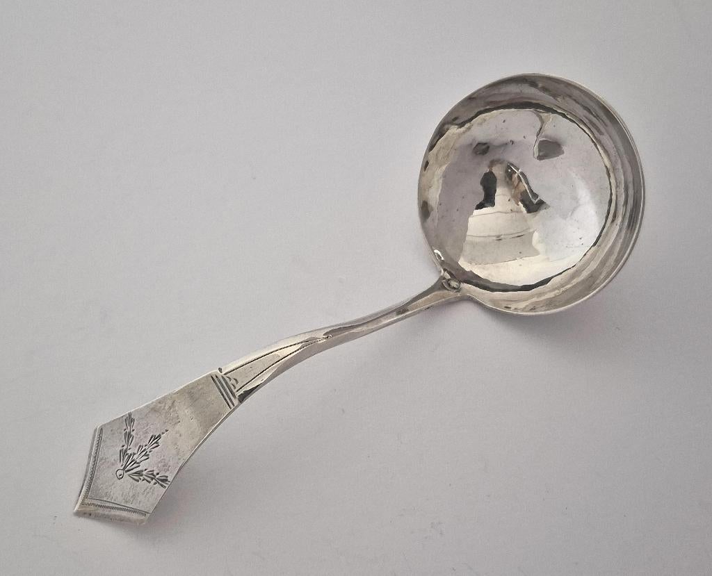 Art Deco zilveren roomlepel nr.2, Ophalen of Verzenden, Zilver