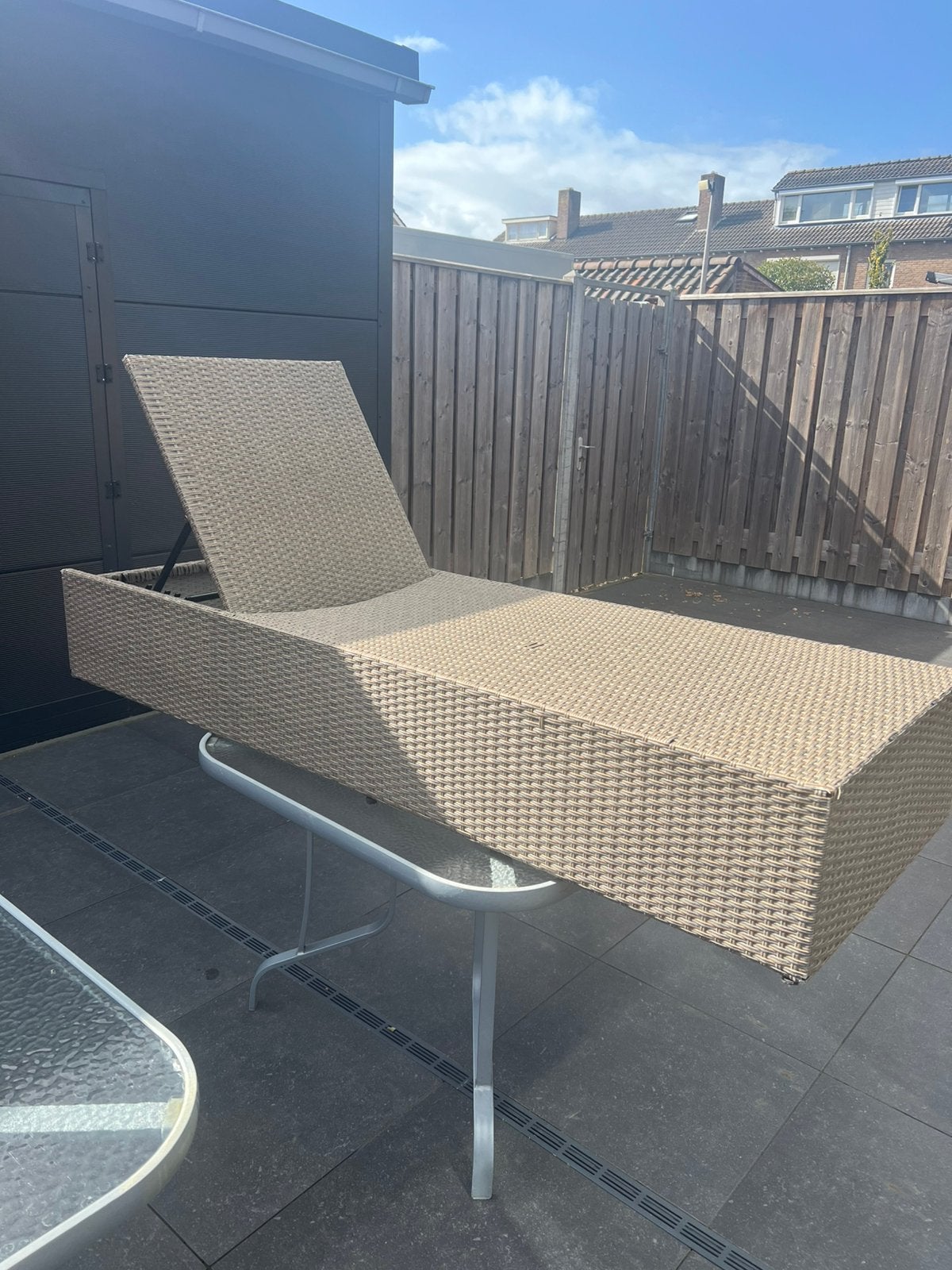 Jysk ligbed lounge 70x198 cm, Ophalen, Zo goed als nieuw, Wicker