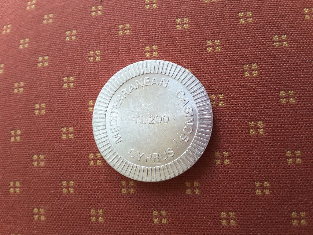 j Cyprus casino 200 turkse lira, mediterranean casinojeton., Verzenden, Overige materialen, Buitenland