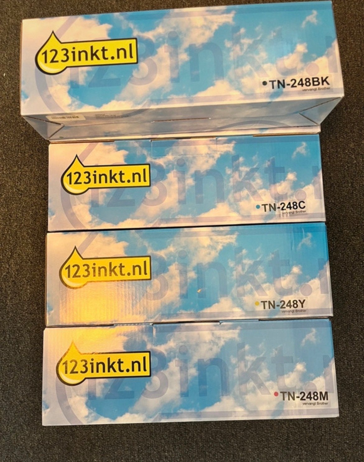 123inkt Toners TN-248BK, TN-248C, TN-248Y, TN-248M (5 stuks), Computers en Software, Printerbenodigdheden, Ophalen, Nieuw, Toner