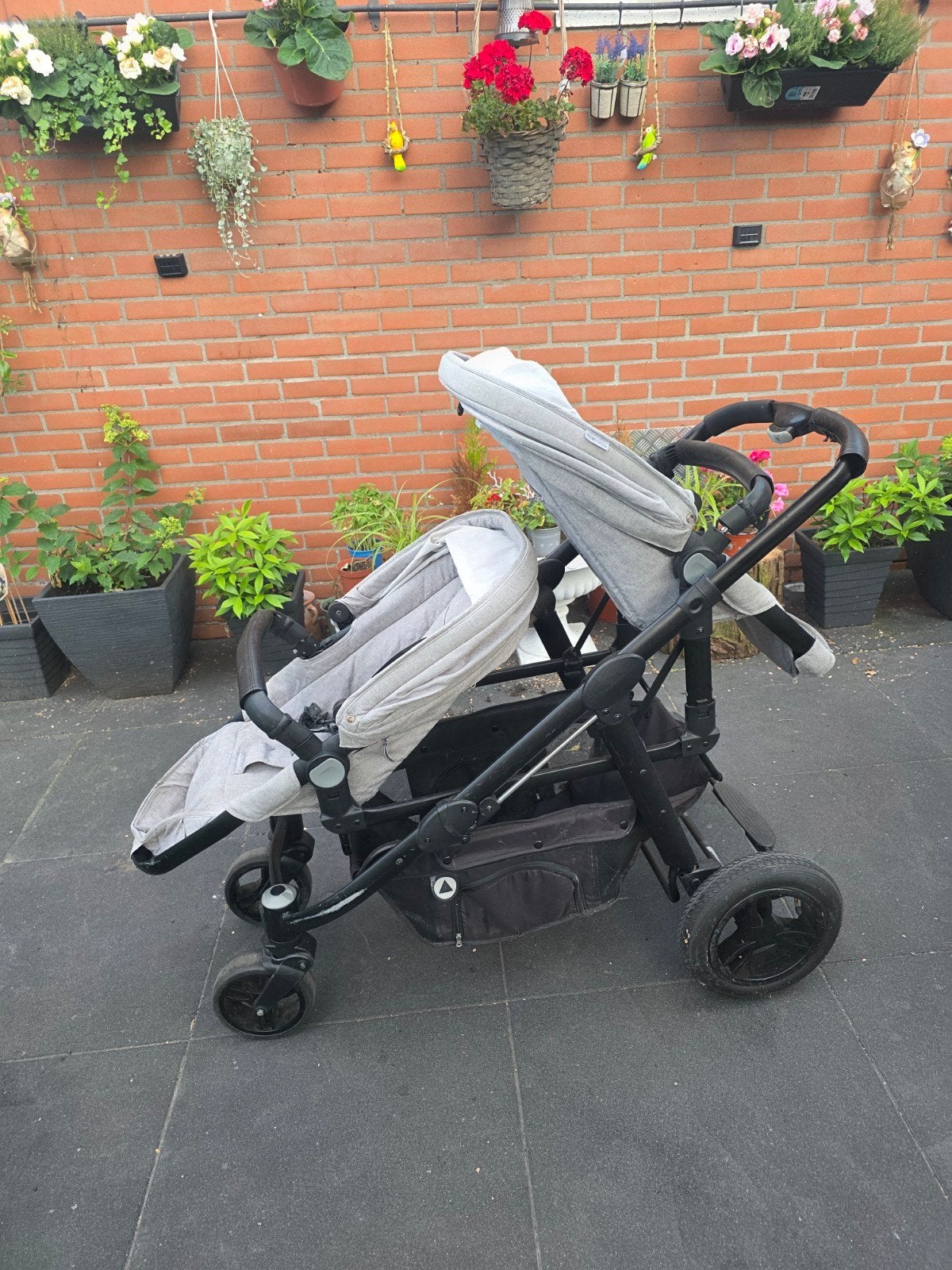 Duowagen met kinder hoezen voor de kou, Gebruikt, Duowagen, Ophalen of Verzenden, Kinderwagen
