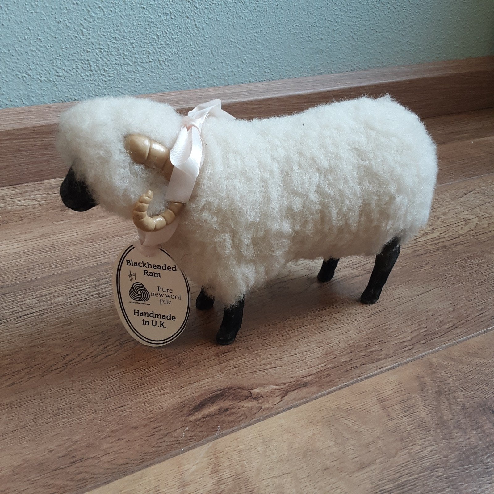 Vintage decoratie: Wollen schaap, handgemaakt in UK, Ophalen, Vintage, Zo goed als nieuw, Wit