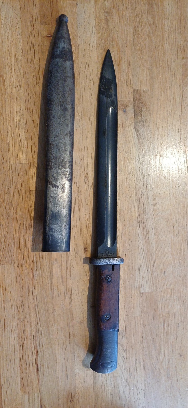 Wo2 bajonet met schede., Ophalen of Verzenden, Duitsland, Mes of Dolk