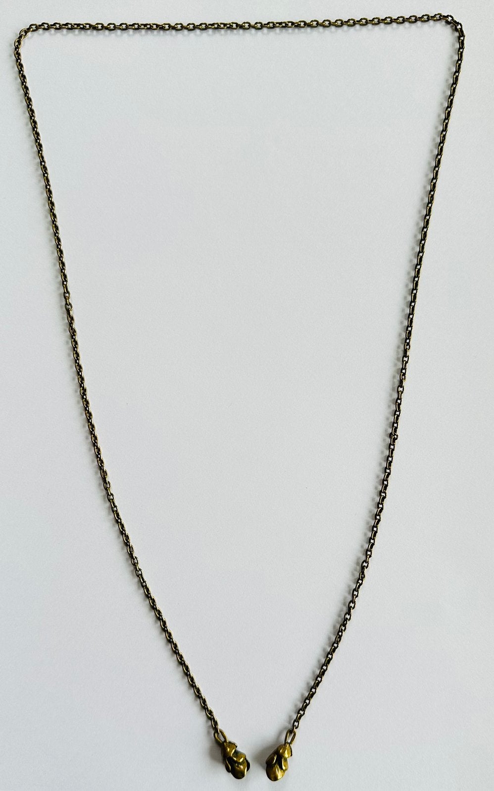 Bronzen ketting met bloemknopjes, Sieraden, Tassen en Uiterlijk, Ophalen of Verzenden, Zo goed als nieuw, Overige kleuren, Overige materialen