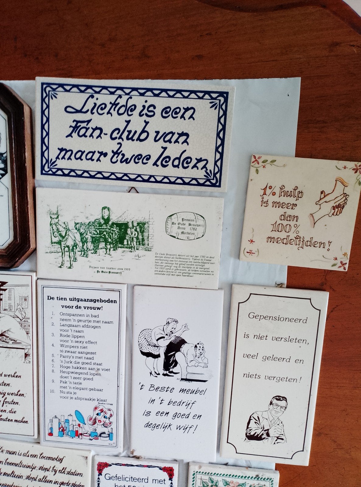Diverse Vintage Tegeltjes met Spreuken en Afbeeldingen, Ophalen of Verzenden