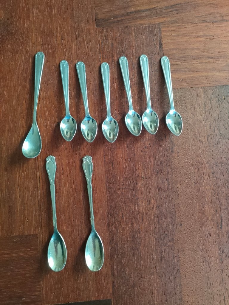Vintage verzilverde theelepels, Antiek en Kunst, Ophalen of Verzenden